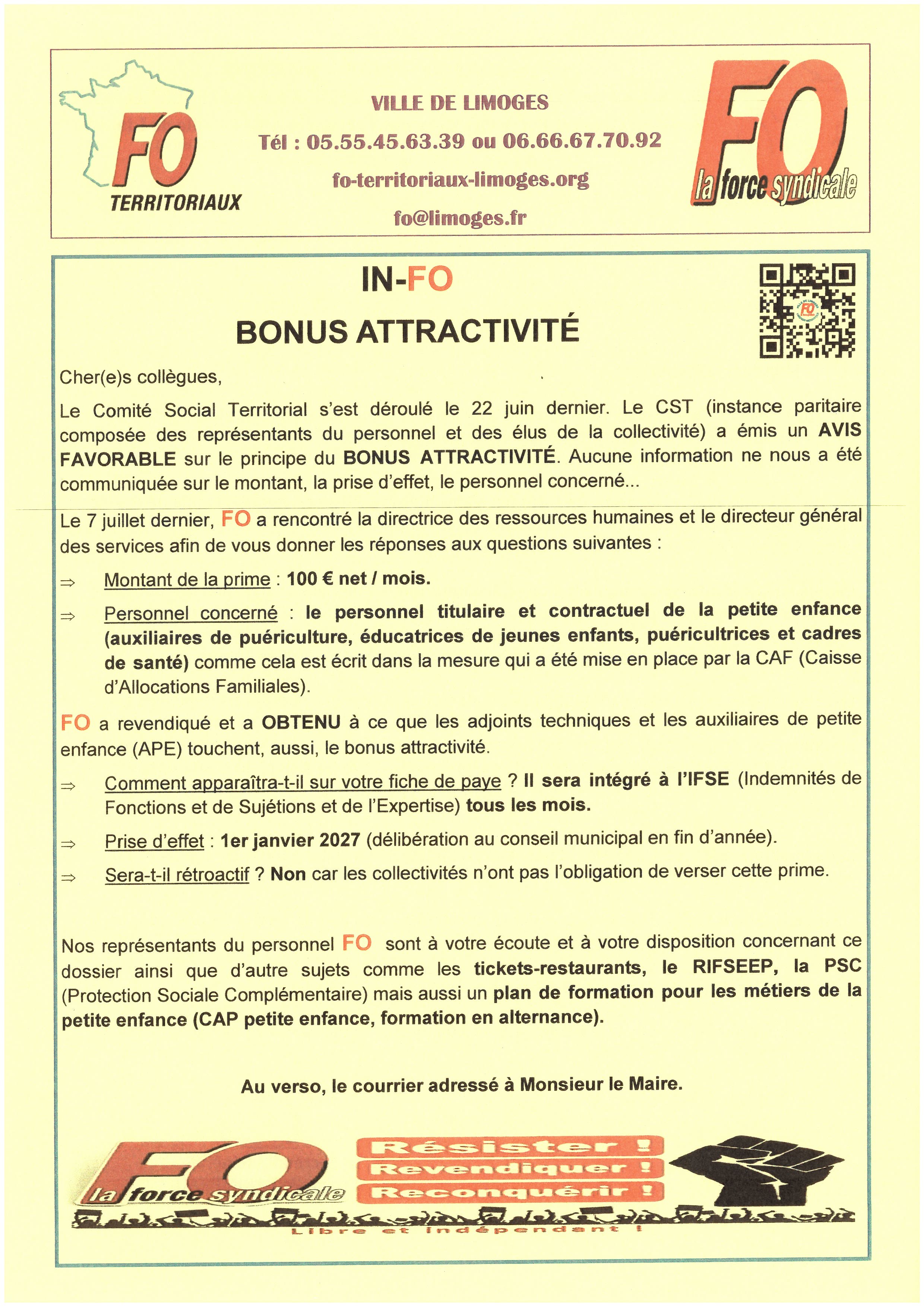 Bonus attractivité