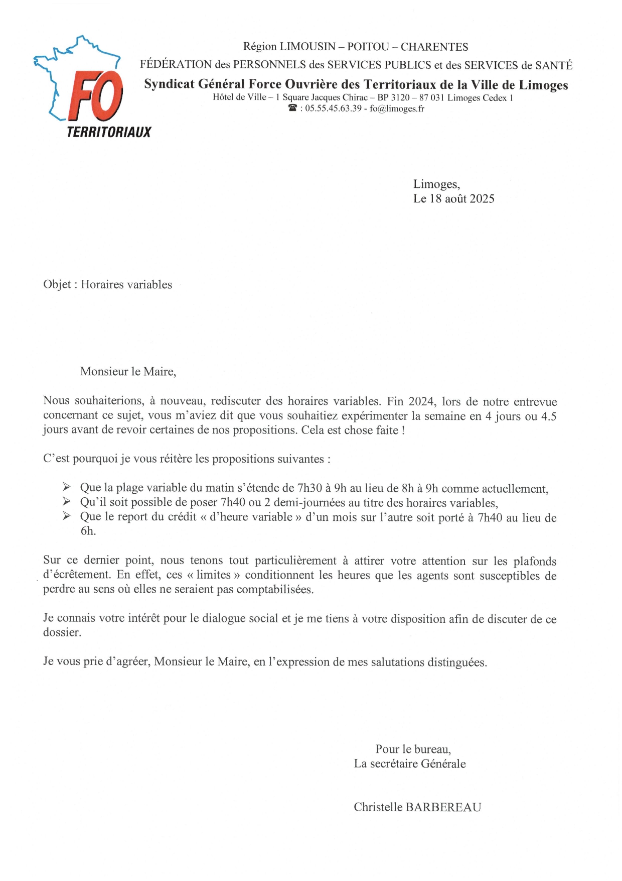 [VDL] HORAIRES VARIABLES