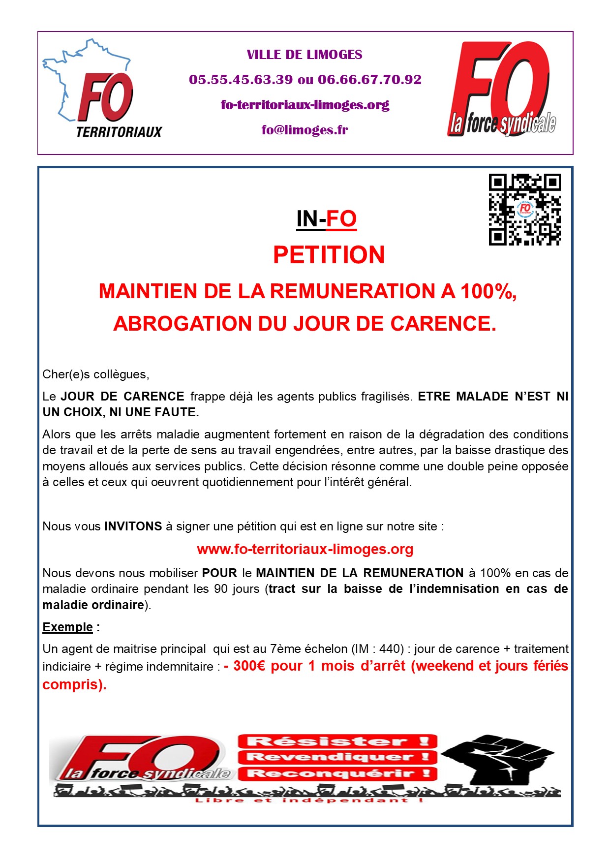 Pétition baisse de lindemnisation en cas de MO